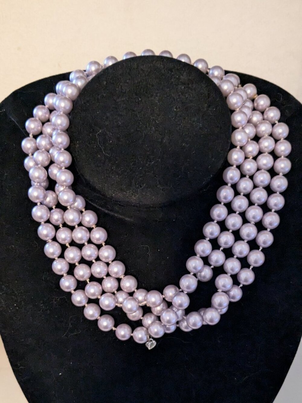 CAROLEE Extra Long Length Faux Lavender Pearl Continuous Necklace 36" drop